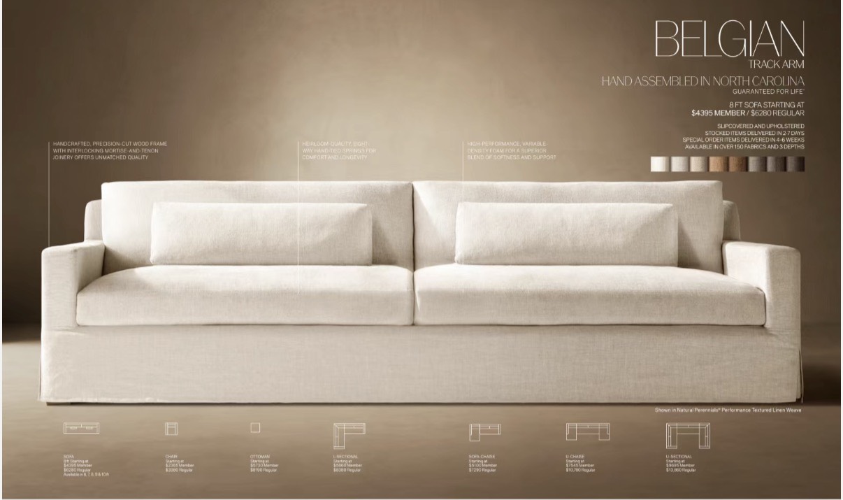 Belgian Track Arm Sofa